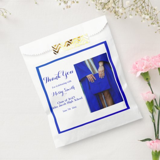 Foto Abschluss, Klasse von 2023 Blue Danke Fa Geschenktütchen (Versiegelt)