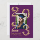 Foto-Abschluss lila und Gold 2023 Einladung (Vorderseite)