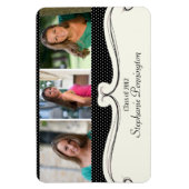 Foto Abschluss-Magnet für Schwarzpolka Punkt 3 Magnet (Vertikal)