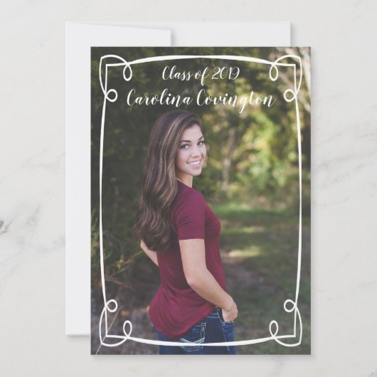 Foto-Abschluss mit einfacher Handzeichnung Ankündigung (Vorderseite)