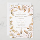 Foto Abschluss mit goldfarbenem, blütenfarbenem Wa Einladung (Rückseite)
