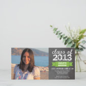 Foto-Abschluss mit grünem Banner Ankündigung (Stehend Vorderseite)