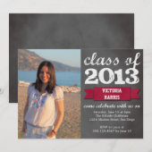 Foto-Abschluss mit rotem Banner Einladung (Vorne/Hinten)