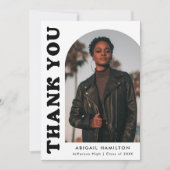 Foto-Abschluss mit Schwarz-Weiß-Offset-Arch Dankeskarte (Vorderseite)