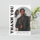 Foto-Abschluss mit Schwarz-Weiß-Offset-Arch Dankeskarte (Stehend Vorderseite)