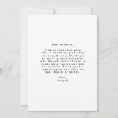 Foto-Abschluss mit Schwarz-Weiß-Offset-Arch Dankeskarte (Rückseite)