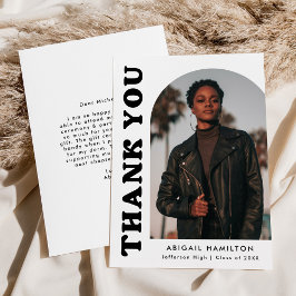 Foto-Abschluss mit Schwarz-Weiß-Offset-Arch Dankeskarte