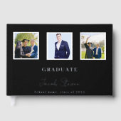 Foto-Abschluss mit schwarzem Silbernamen Gästebuch (Vorderseite)