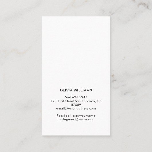 Foto Abschluss Moderne, einfache Script Calling Ca Telefonnummerkarte (Rückseite)