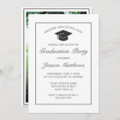 Foto Abschluss Modernes Minimalistisches Schwarz Einladung (Vorne/Hinten)