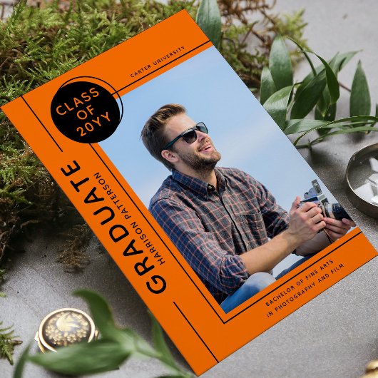 Foto Abschluss Modernes, orangefarbenes Script