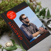 Foto Abschluss Modernes Script Rot Grau