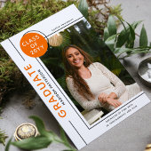 Foto Abschluss Modernes Script Schwarz Orange