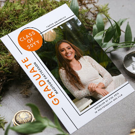 Foto Abschluss Modernes Script Schwarz Orange