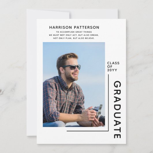 Foto Abschluss Modernes Skript Inspiration Zitat (Vorderseite)