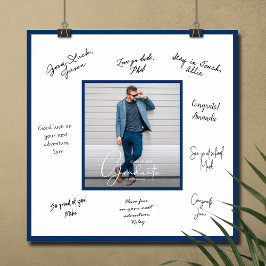 Foto Abschluss Navy Blue Border Poster