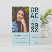 Foto Abschluss Open House | Aquamarine Einladung (Stehend Vorderseite)