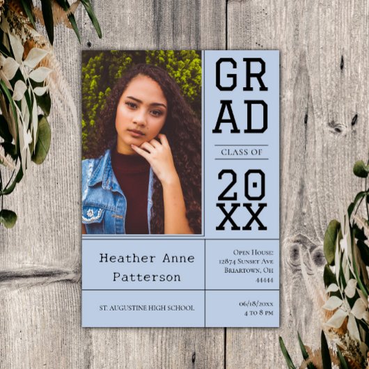 Foto Abschluss Open House | Blaue Aufforderung Einladung