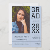 Foto Abschluss Open House | Blaue Aufforderung Einladung (Vorderseite)