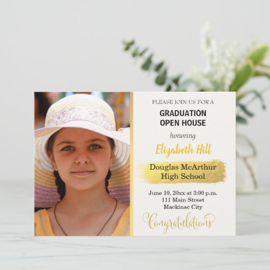 Foto Abschluss Open House Einladung (Stehend Vorderseite)