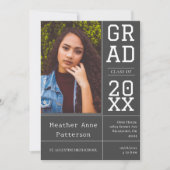 Foto Abschluss Open House | Graue Einladung (Vorderseite)