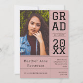 Foto Abschluss Open House | Rosa Aufforderung Einladung (Vorderseite)