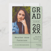 Foto Abschluss Open House | Sage Green Einladung (Vorderseite)