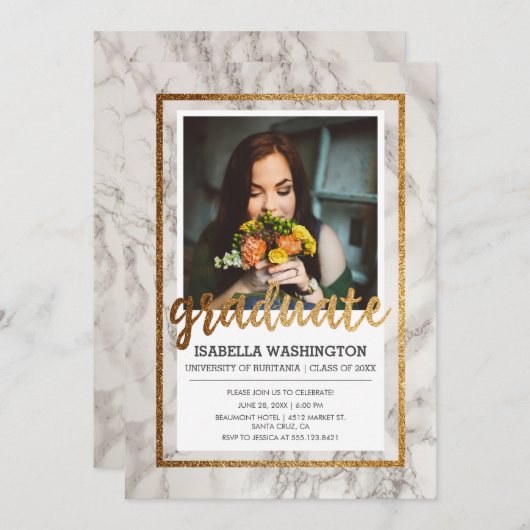 Foto-Abschluss-Party der Gold-u. Einladung (Vorne/Hinten)