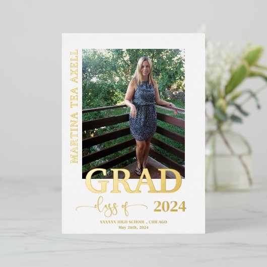 Foto Abschluss Real Gold Foil Ankündigung (Stehend vorne)