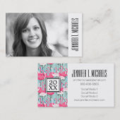 Foto-Abschluss | rosa u. weiße Menge der Flamingos Telefonnummerkarte (Vorne/Hinten)