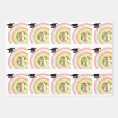 Foto Abschluss Rosa und orange Geschenkpapier Set (Vorderseite)