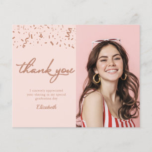 Foto Abschluss Rose Gold Budget Dankeskarte