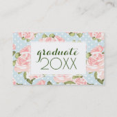 Foto Abschluss| Rose mit Polka - Punkten Telefonnummerkarte (Rückseite)