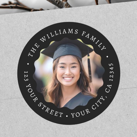 Foto-Abschluss-Rücksendeadresse Runder Aufkleber