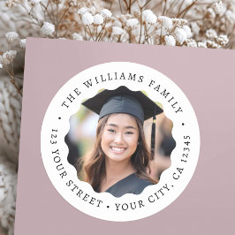 Foto-Abschluss-Rücksendeadresse Runder Aufkleber