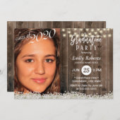 Foto Abschluss Rustikales Gipskraut Blumenstrauß Einladung (Vorne/Hinten)