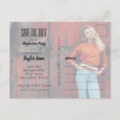 Foto Abschluss Save the Date Postkarte (Rückseite)