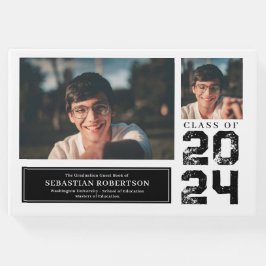 Foto Abschluss School Black and White Guest Book Gästebuch