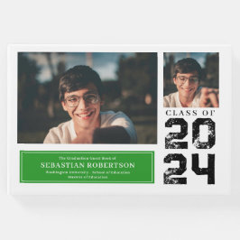 Foto Abschluss School Green und White Guest Book Gästebuch