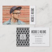 Foto-Abschluss | schwarze u. weiße Würfel Telefonnummerkarte (Vorne/Hinten)