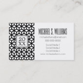 Foto-Abschluss | schwarze u. weiße Würfel Telefonnummerkarte (Rückseite)