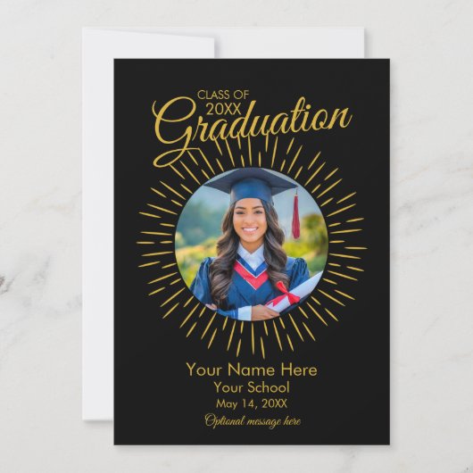 Foto Abschluss Star Ankündigung (Black & Gold) (Vorderseite)