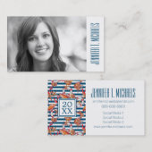 Foto Abschluss| Stechfisch - und Streifenmuster Telefonnummerkarte (Vorne/Hinten)