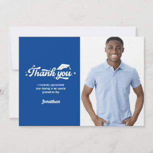 Foto Abschluss Vielen Dank Blue Dankeskarte