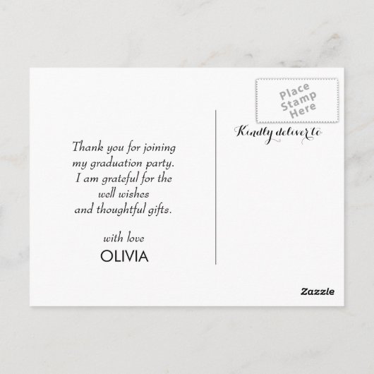 Foto Abschluss Vielen Dank Imitats Gold Foil Confe Postkarte (Rückseite)