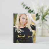 Foto Abschluss Vielen Dank Imitats Gold Foil Postkarte (Stehend Vorderseite)