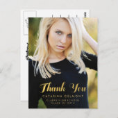 Foto Abschluss Vielen Dank Imitats Gold Foil Postkarte (Vorne/Hinten)