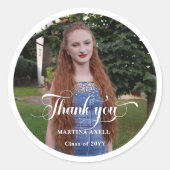 Foto Abschluss Vielen Dank Runder Aufkleber (Vorderseite)