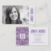 Foto Abschluss| Vintages Muster Telefonnummerkarte (Vorne/Hinten)