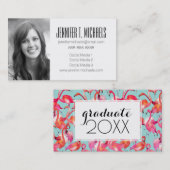 Foto-Abschluss| Watercolor-Flamingos erfasst Telefonnummerkarte (Vorne/Hinten)